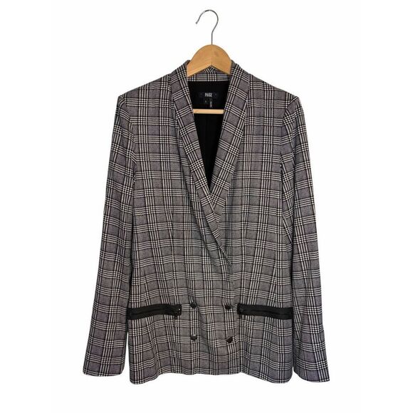 Paige Karissa Houndstooth Blazer Black, White Size S - Picture 5 of 12